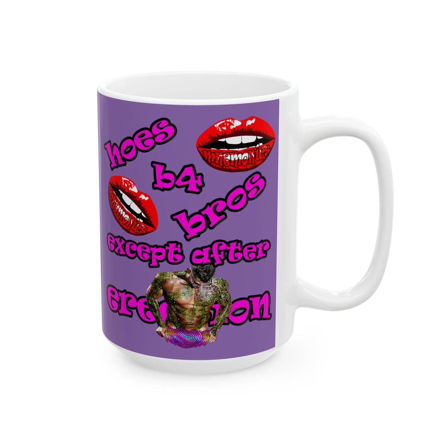 hoes b4 bros - White Mug (light purple)