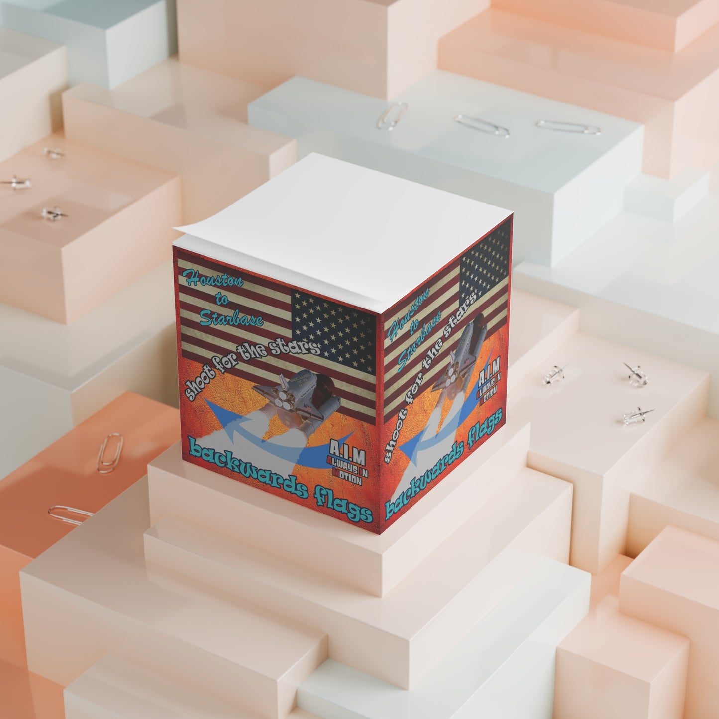 shoot for the stars - note cube (burnt orange)