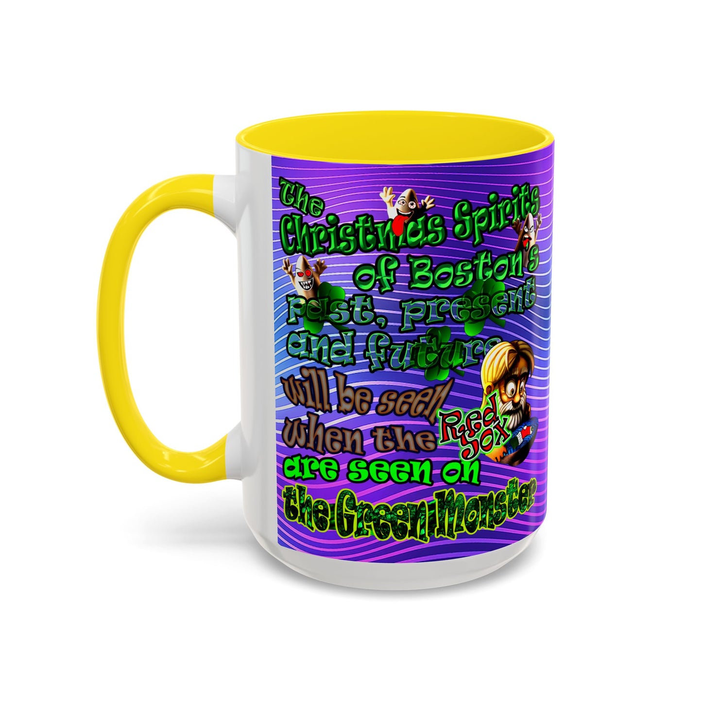 christmas spirits of boston - Accent Mug (purple wave)