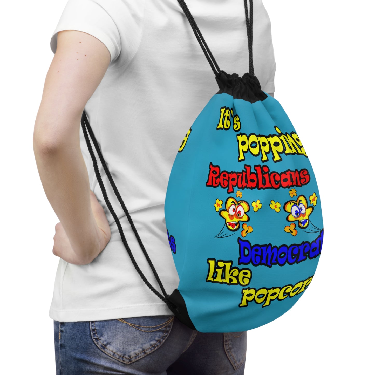 popping like popcorn - Drawstring Bag (turquoise)