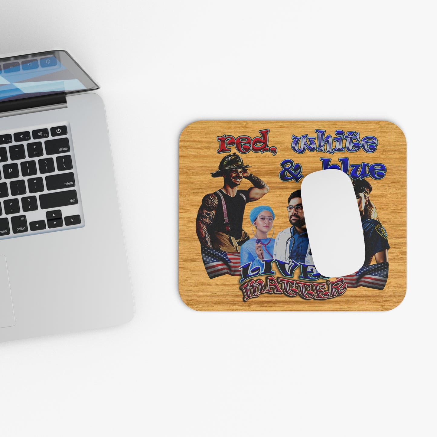 rw&b lives matter - Mouse Pad (Rectangle) (butterscotch wood finish)