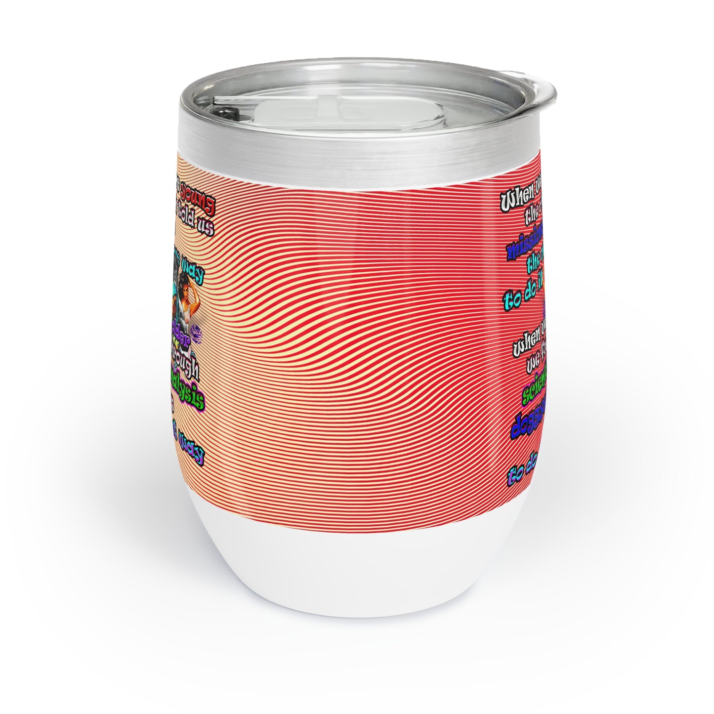 doggystyle - Chill Wine Tumbler (yellow-orange wave)