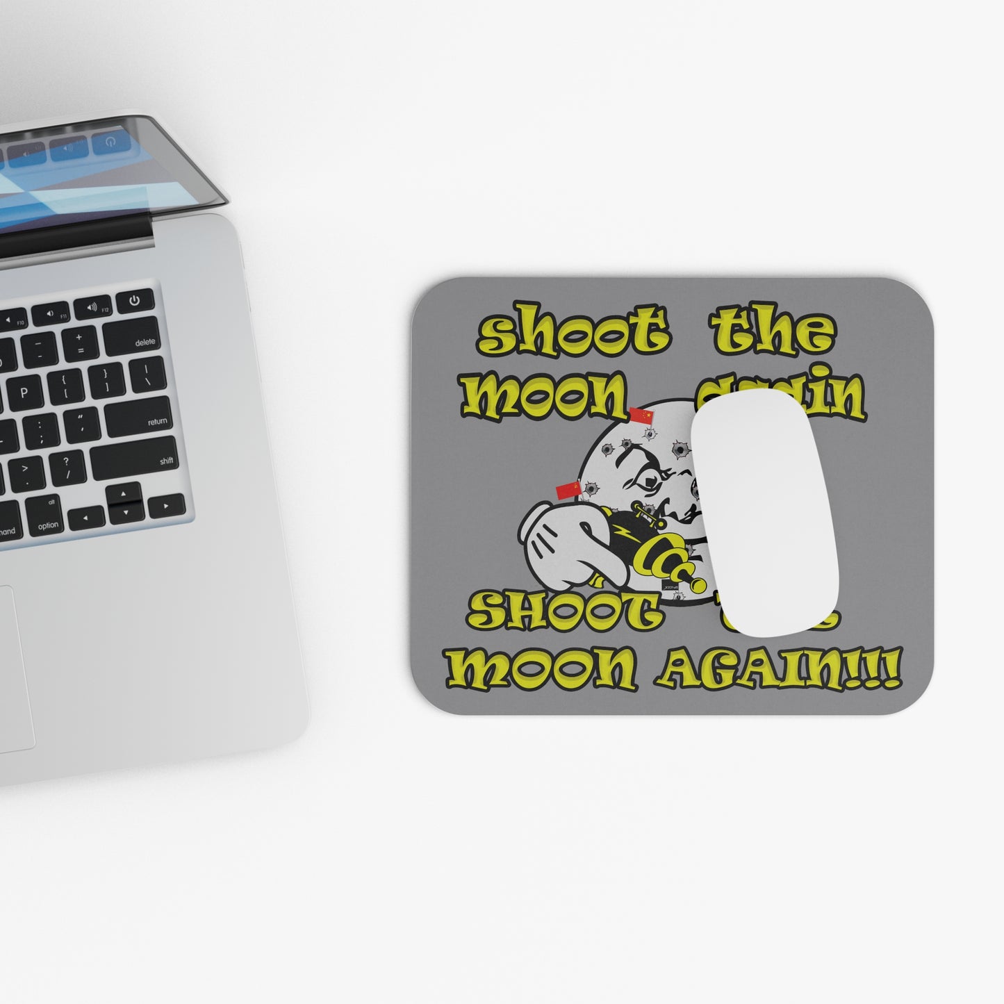 shoot the moon again - Mouse Pad (Rectangle) (grey)