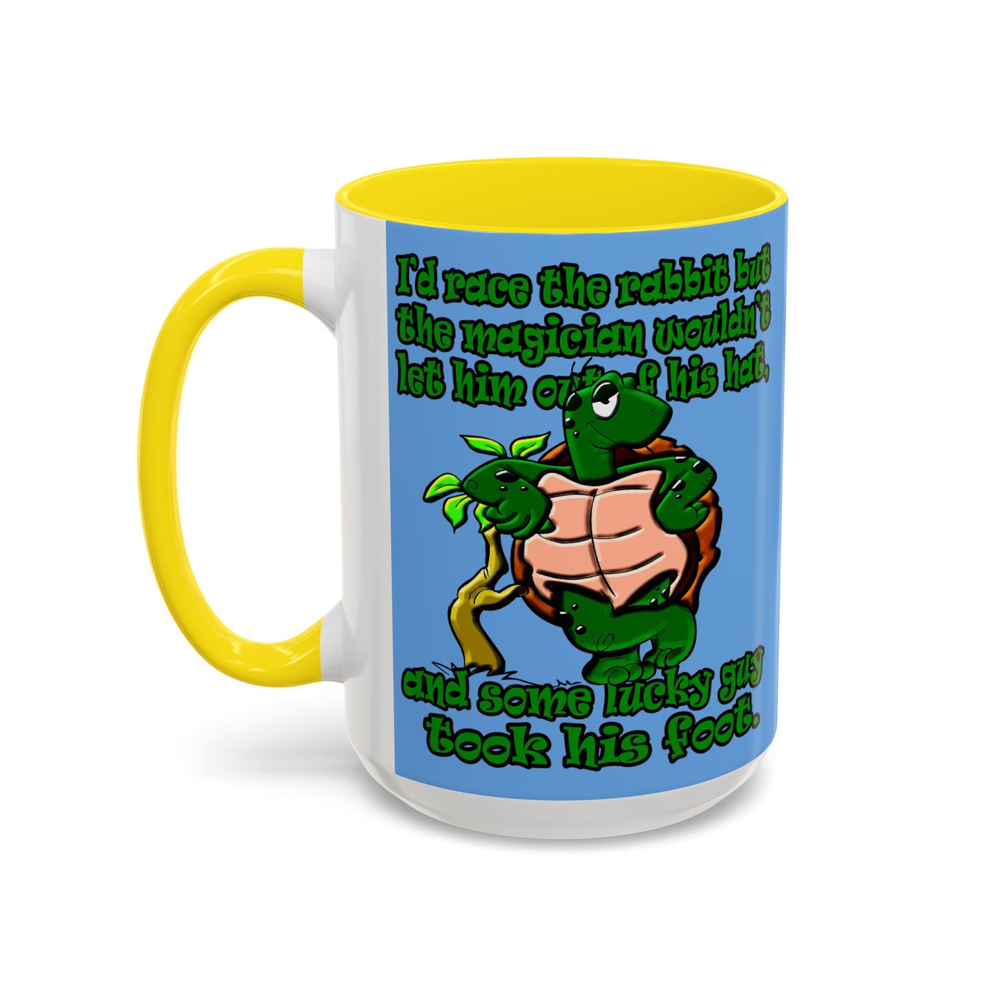 turtle race - Accent Mug (light blue)