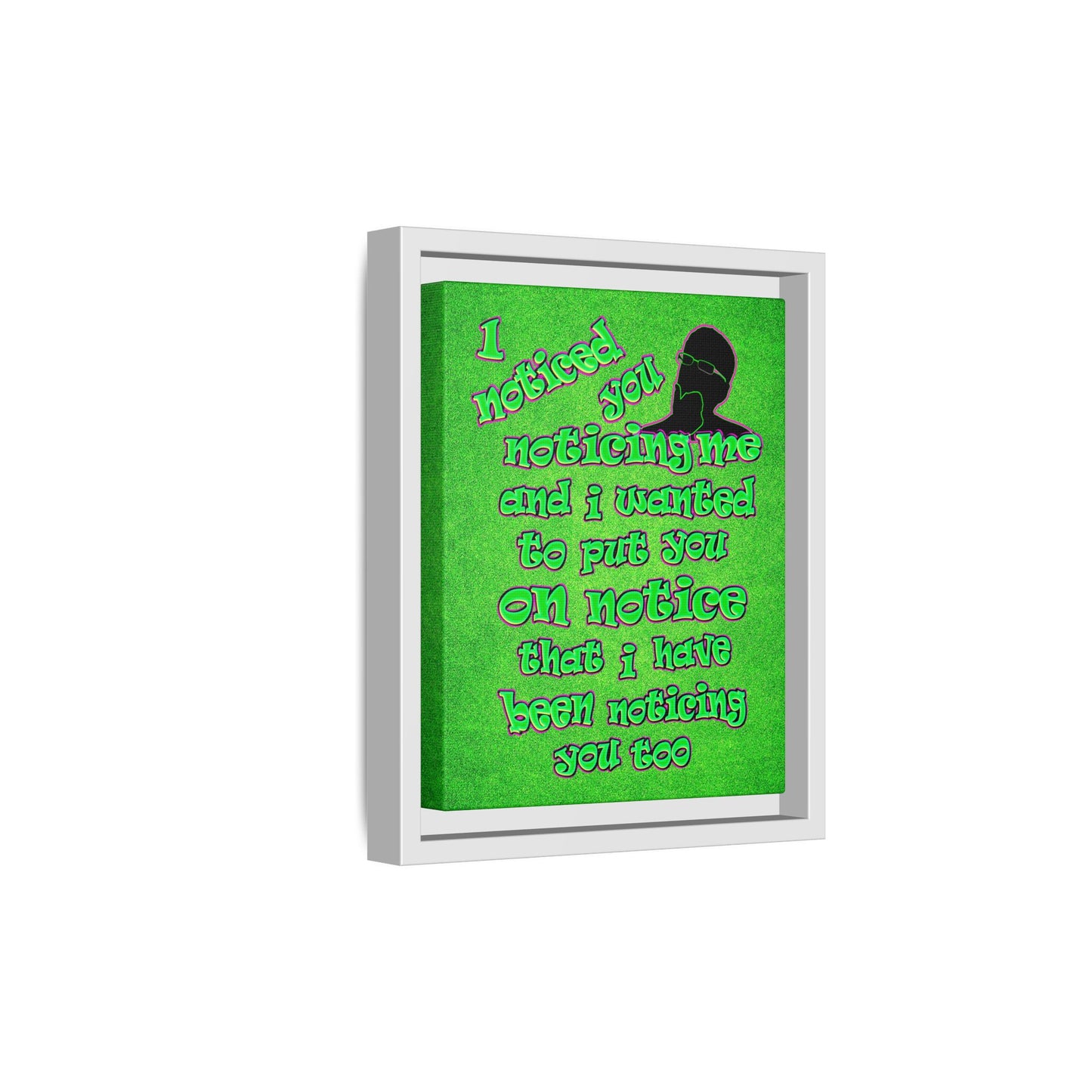 noticed you noticing - framed canvas art (green turf)