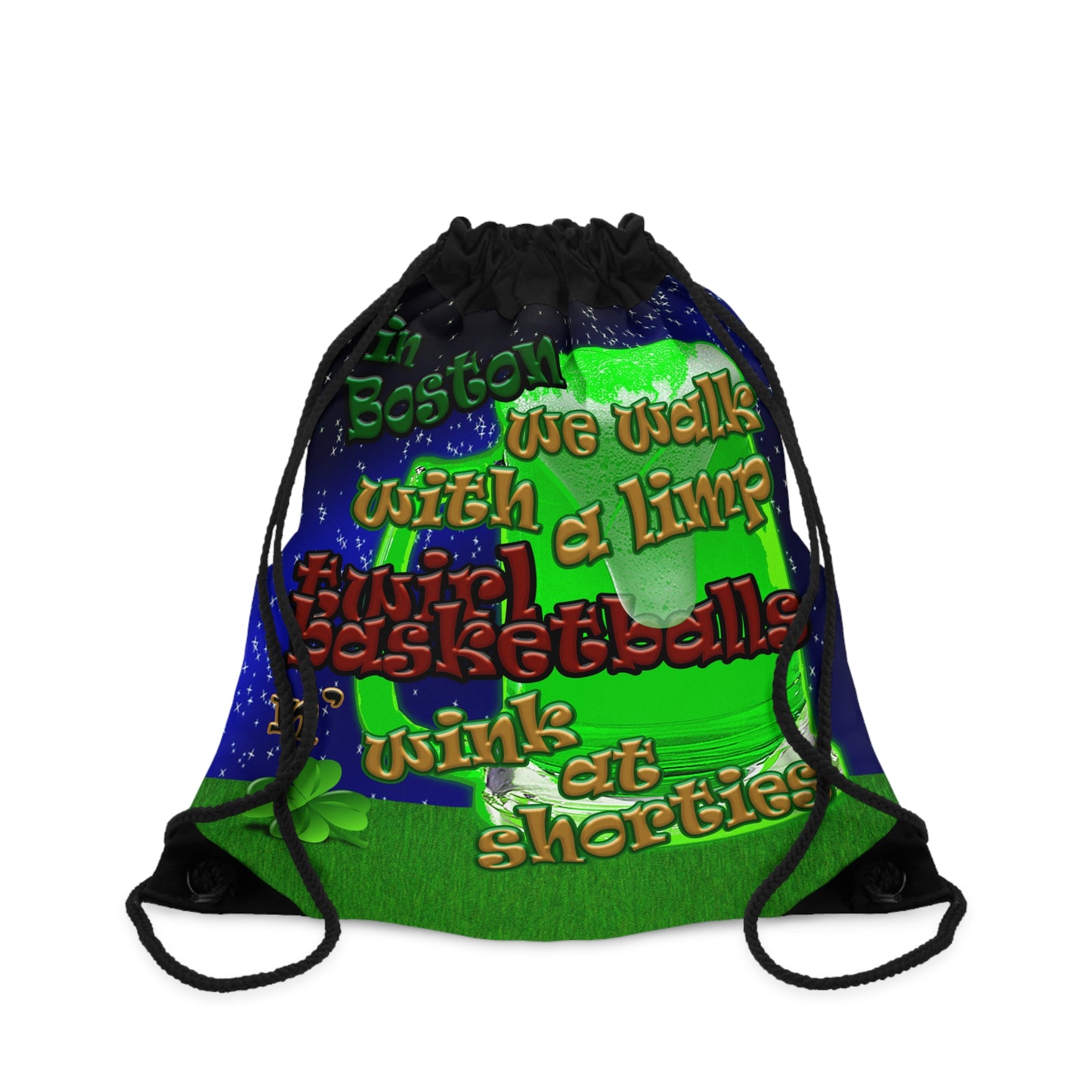 celtics logo - Drawstring Bag ('snoops' background)