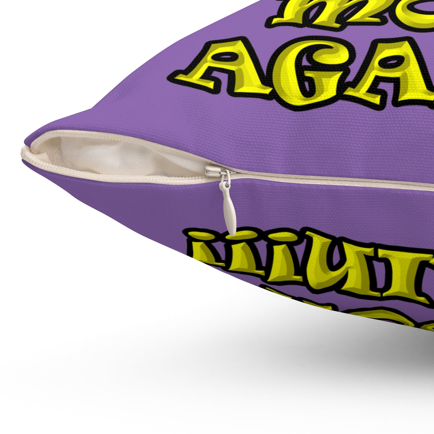 shoot the moon again - Spun Polyester Square Pillow - (light purple)