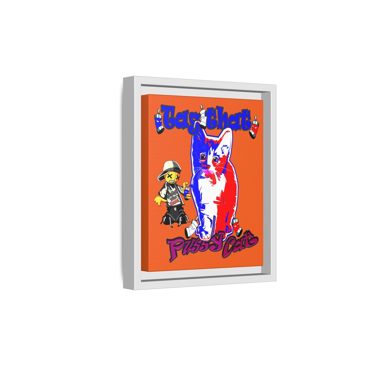 tag that - framed canvas art (orange)