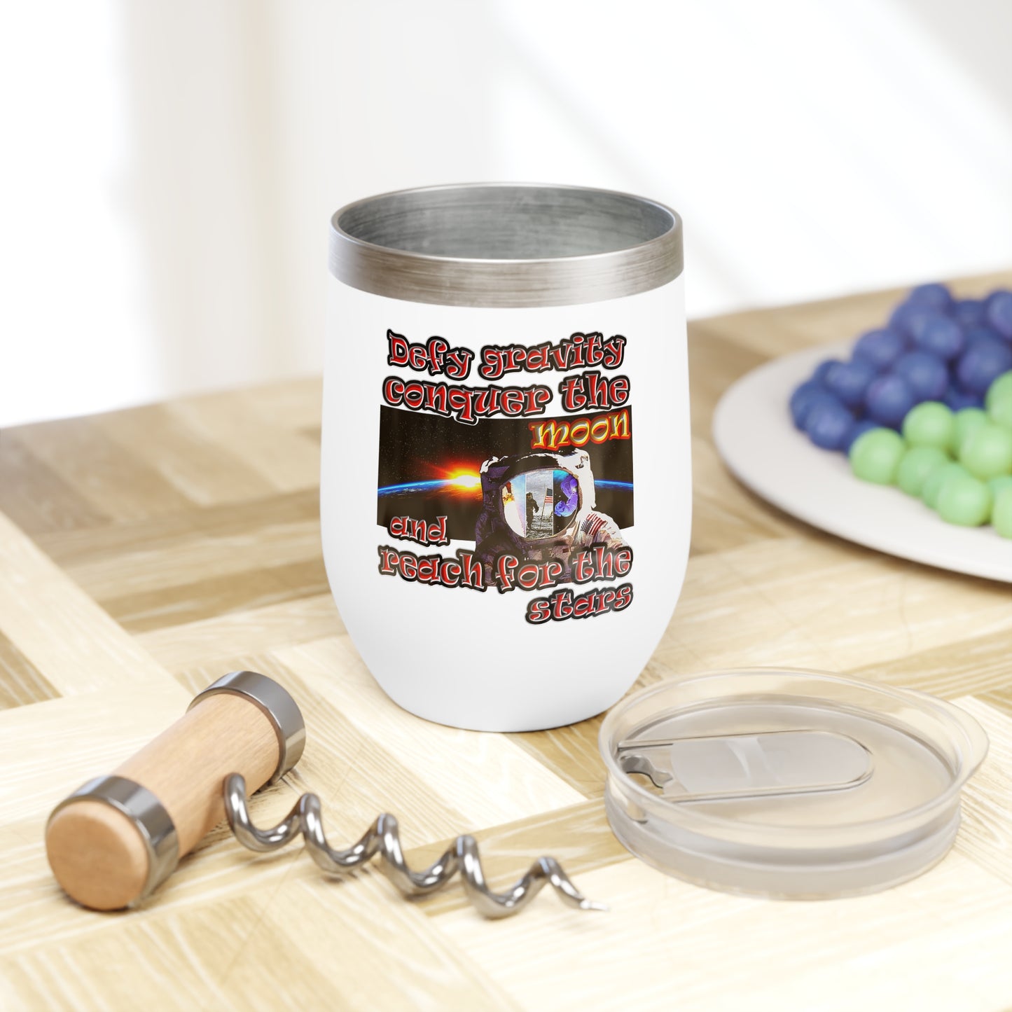 defy conquer reach - Chill Wine Tumbler