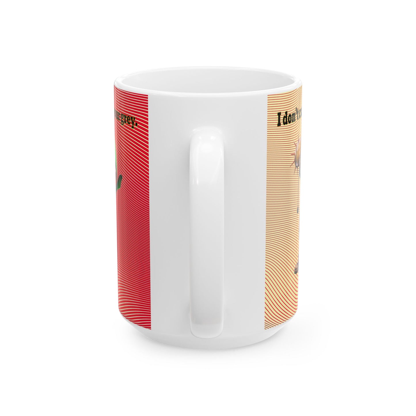 I don't care that your grey - White Mug (yellow-orange wave)