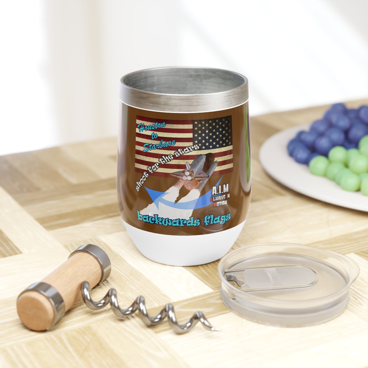 shoot for the stars - Chill Wine Tumbler (brown)