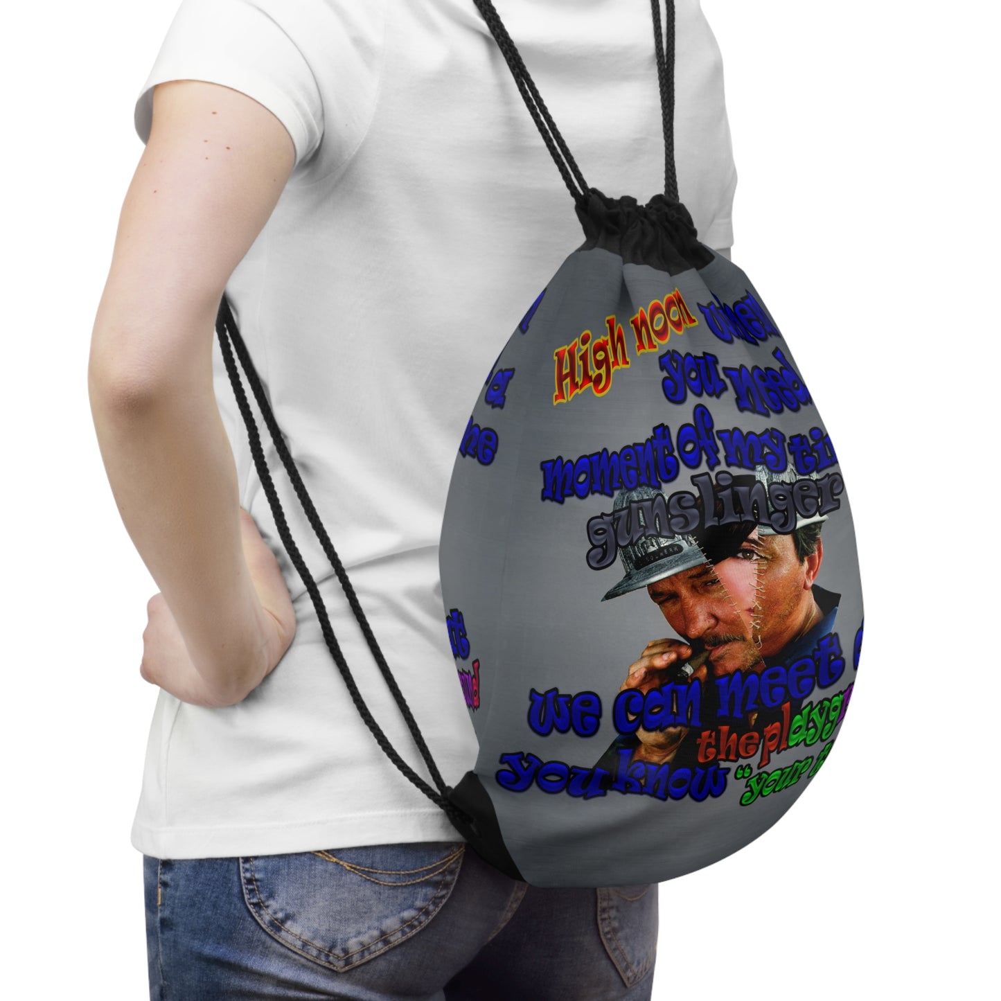 high noon - Drawstring Bag (grey-light grey)