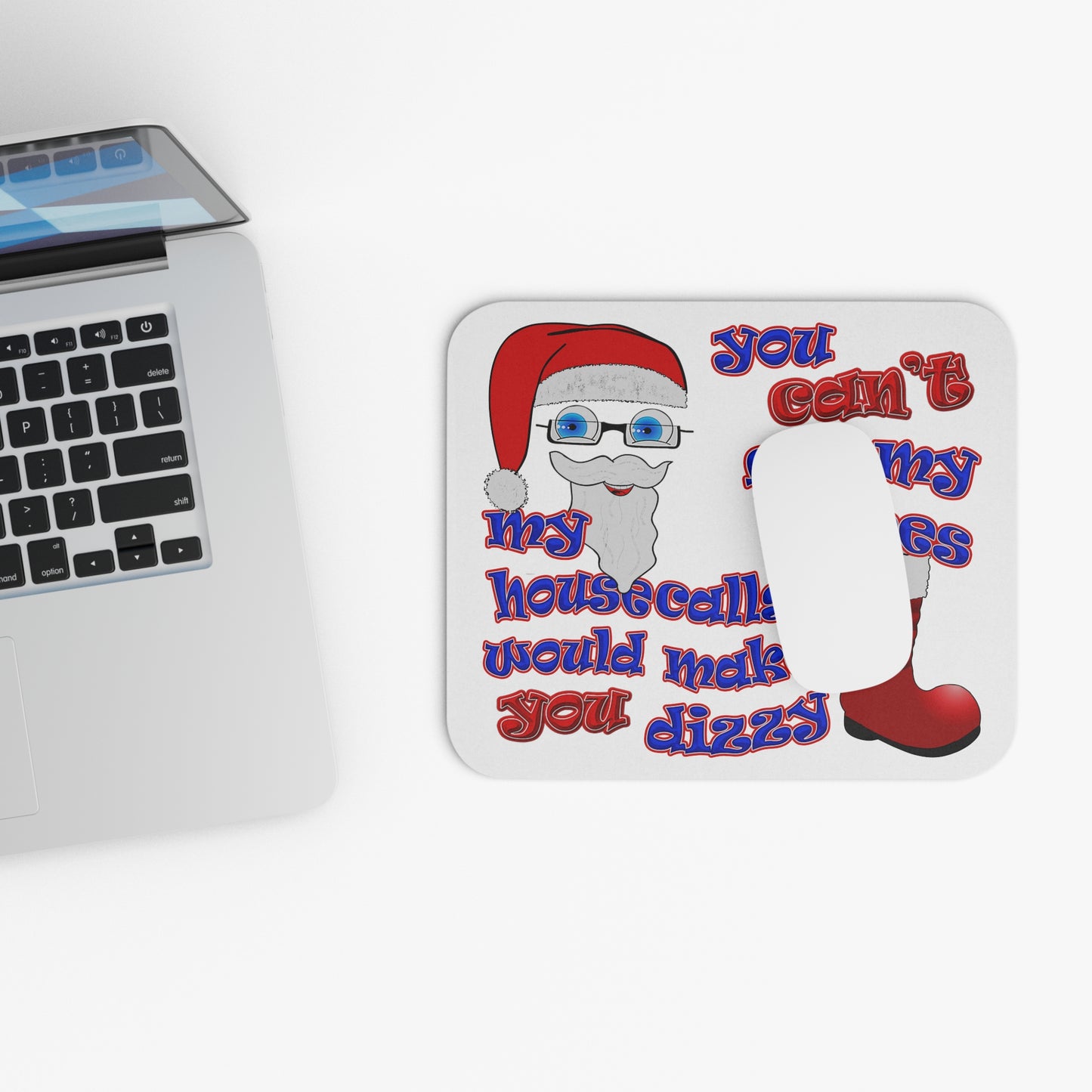 santa's shoes - Mouse Pad (Rectangle) (white)