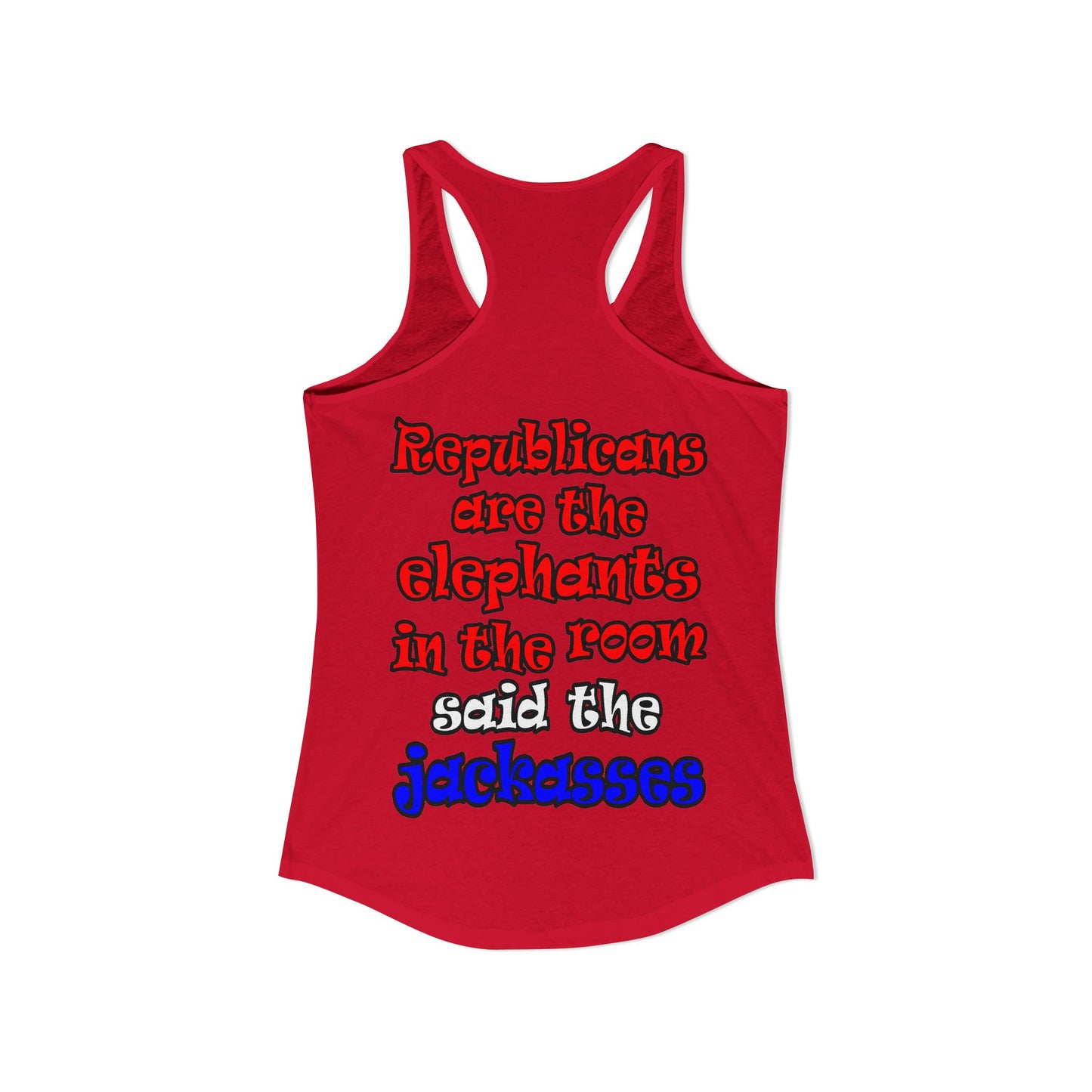 donkeys and elephants - Women's Ideal Racerback Tank