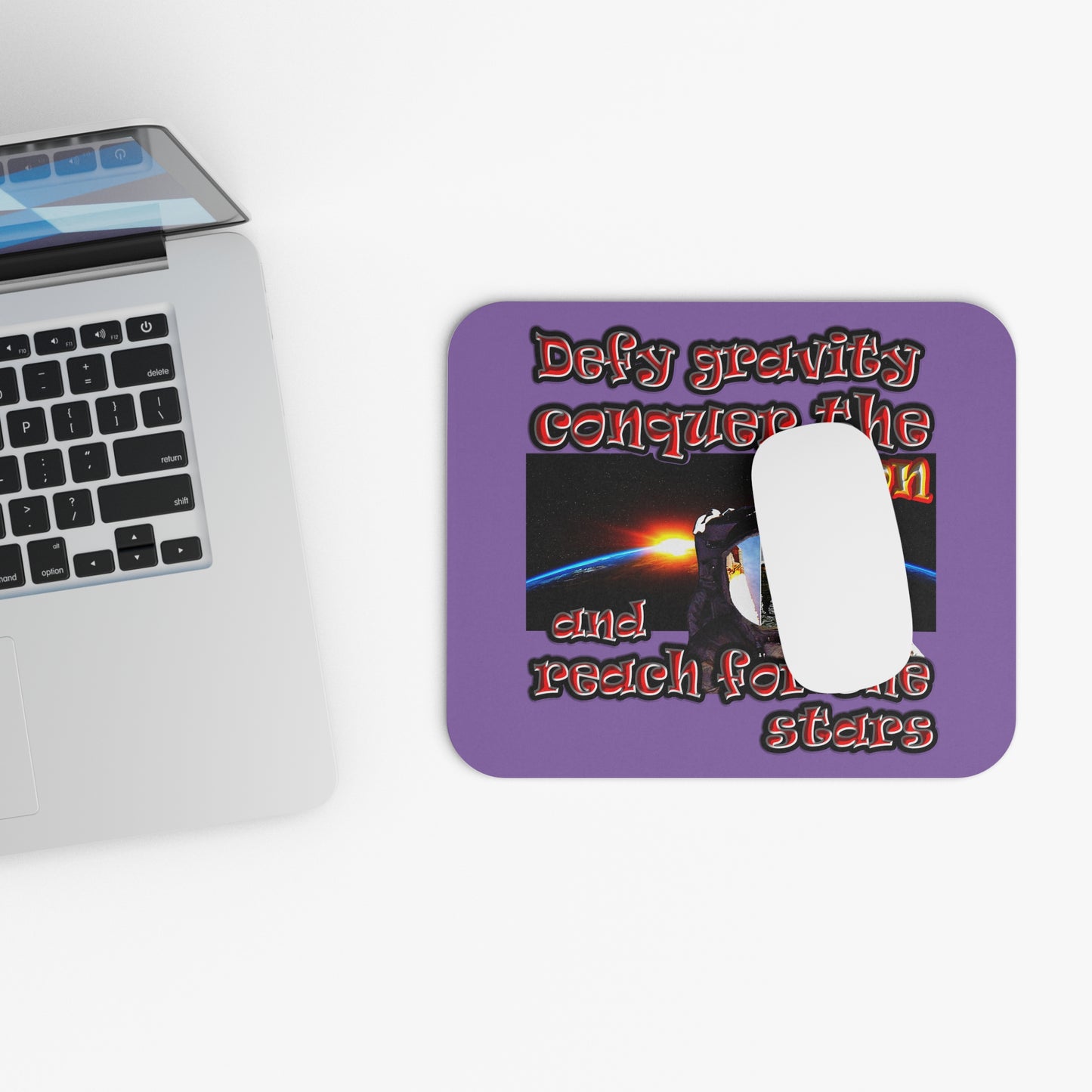 defy conquer reach - Mouse Pad (Rectangle) (light purple)