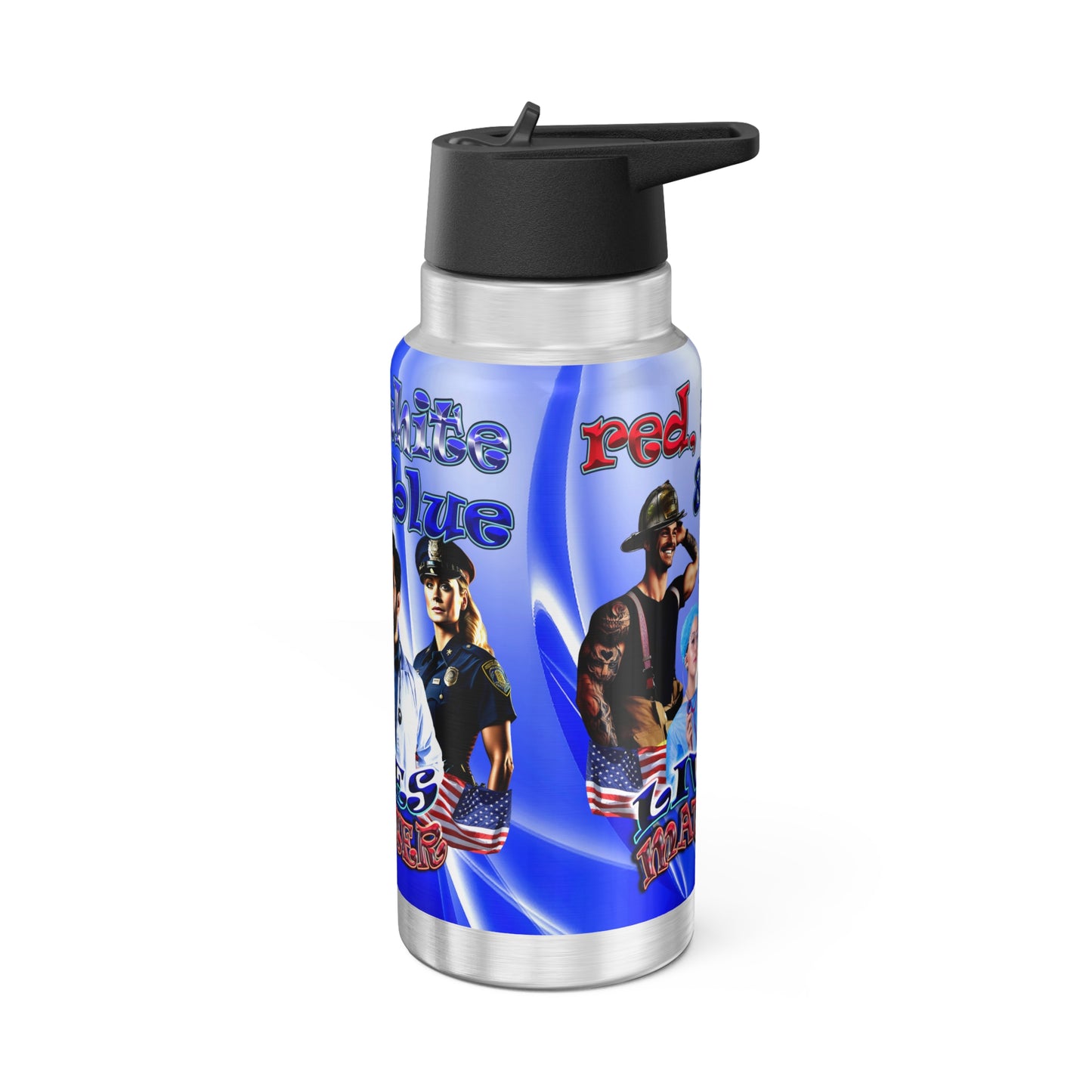 rw&b lives matter - Gator Tumbler, 32oz (blue-white wave)