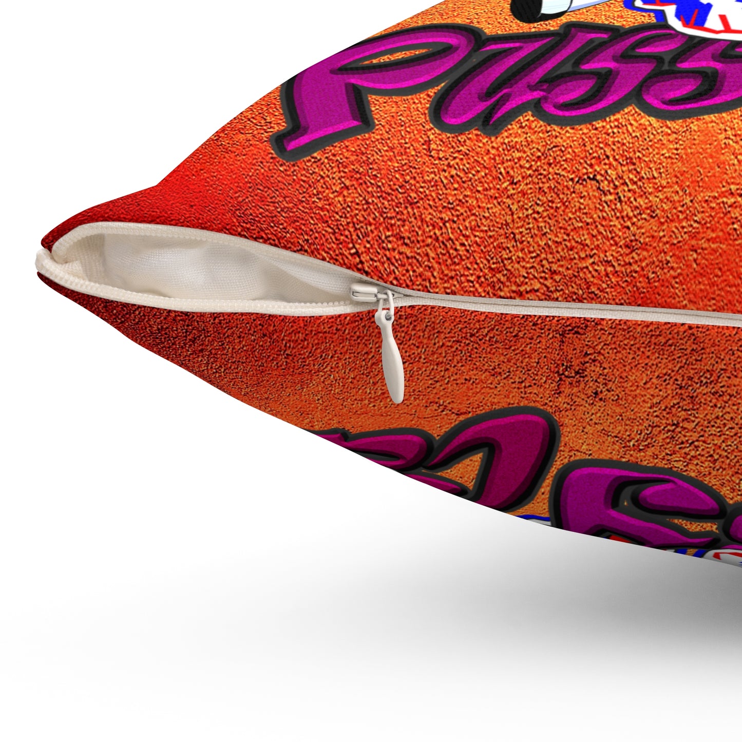 tag that - Spun Polyester Square Pillow - (burnt orange)