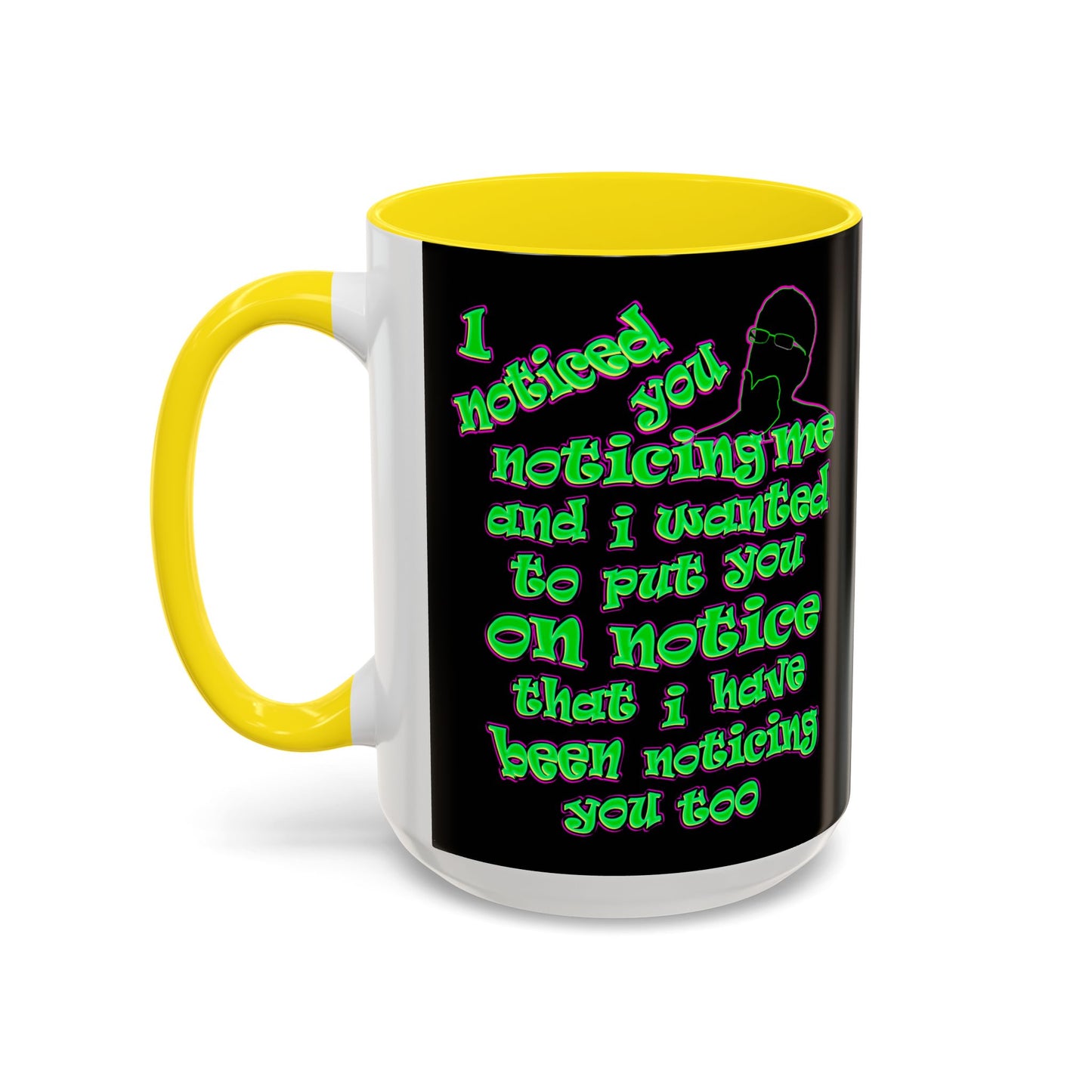 noticed you noticing - Accent Mug (black)