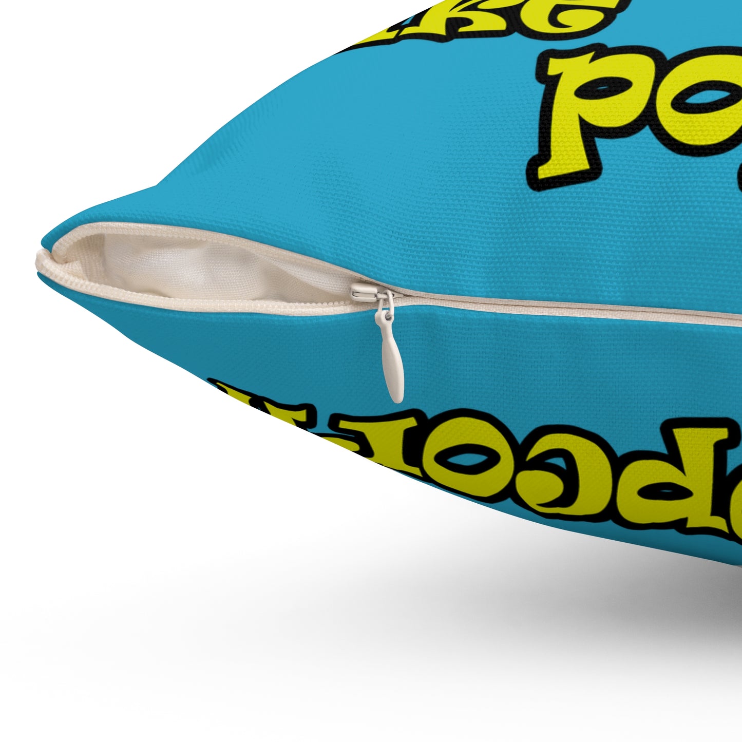 popping like popcorn - Spun Polyester Square Pillow - (turquoise)