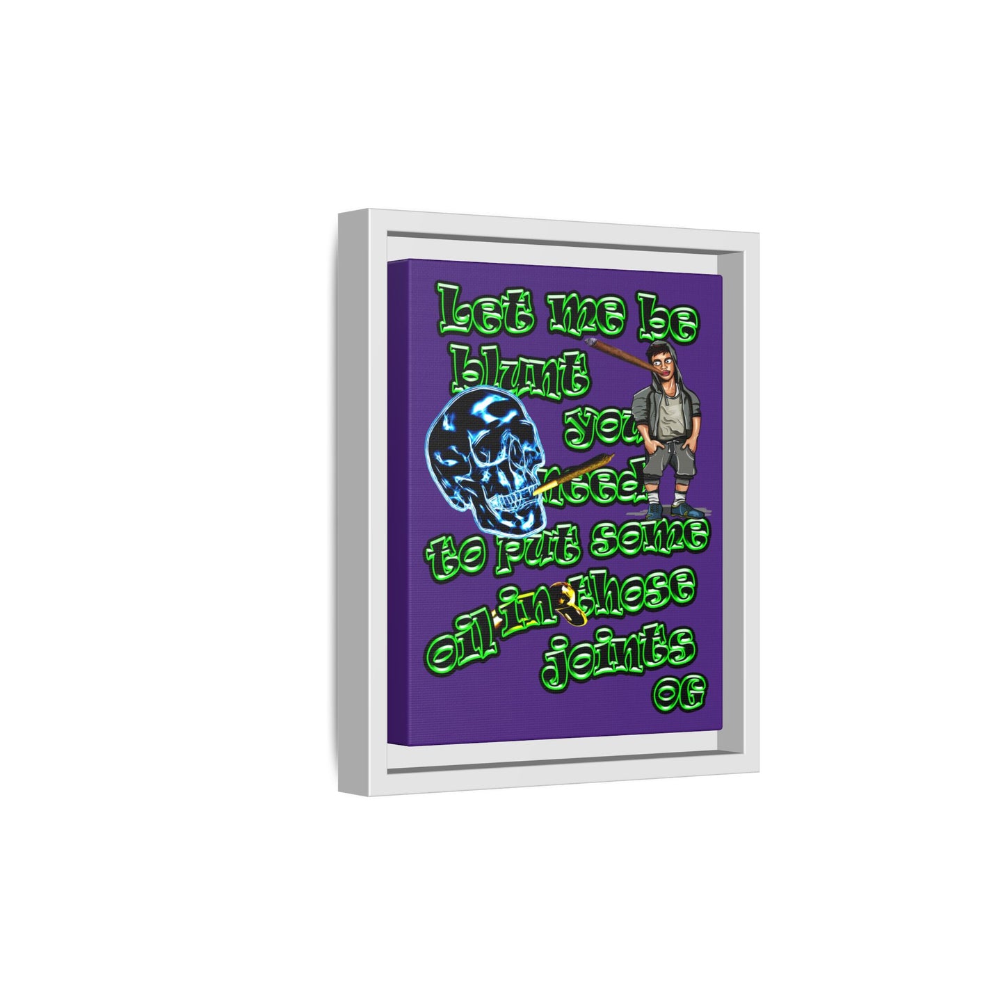 og - framed canvas art (purple)