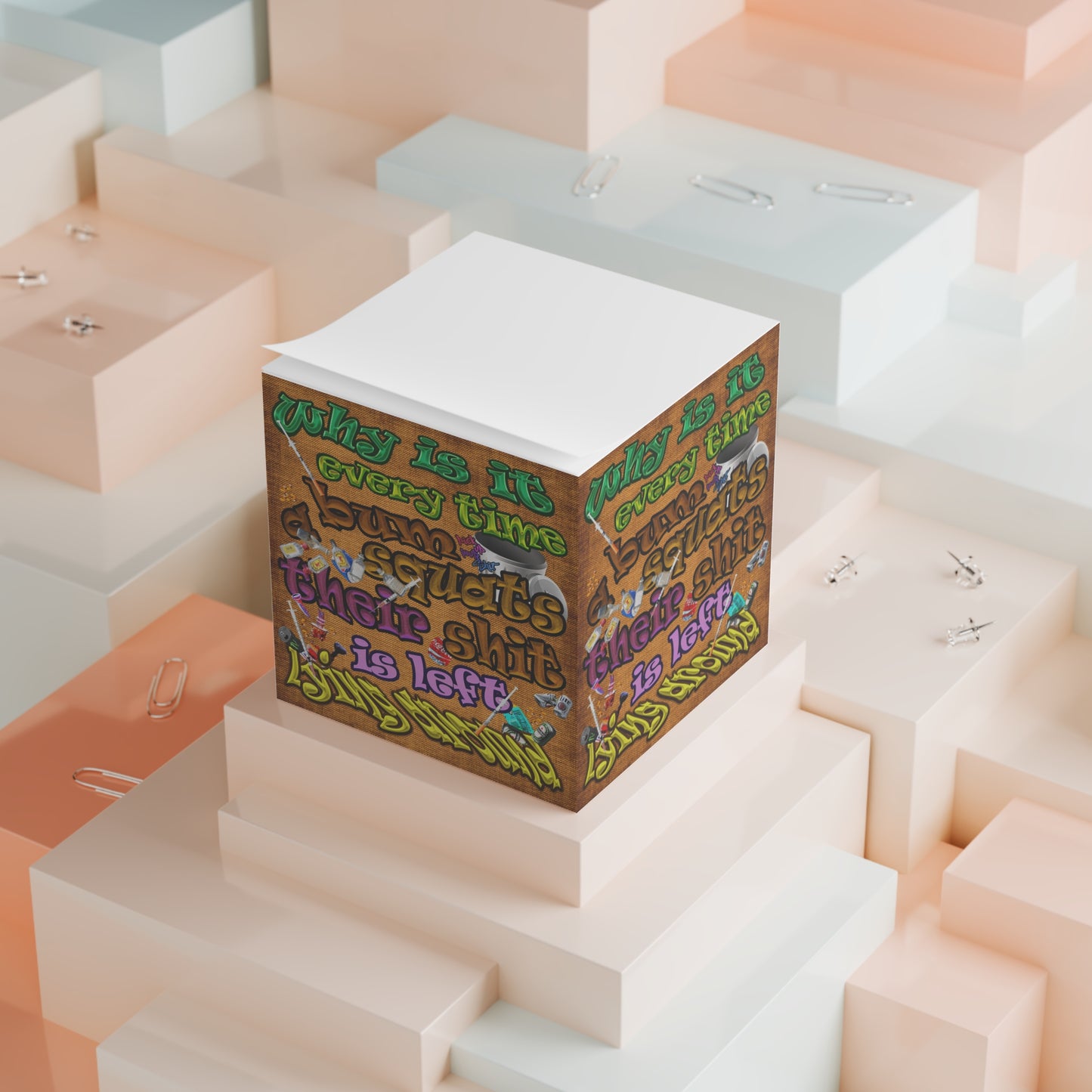 the bum's shit - note cube (brown papyrus)