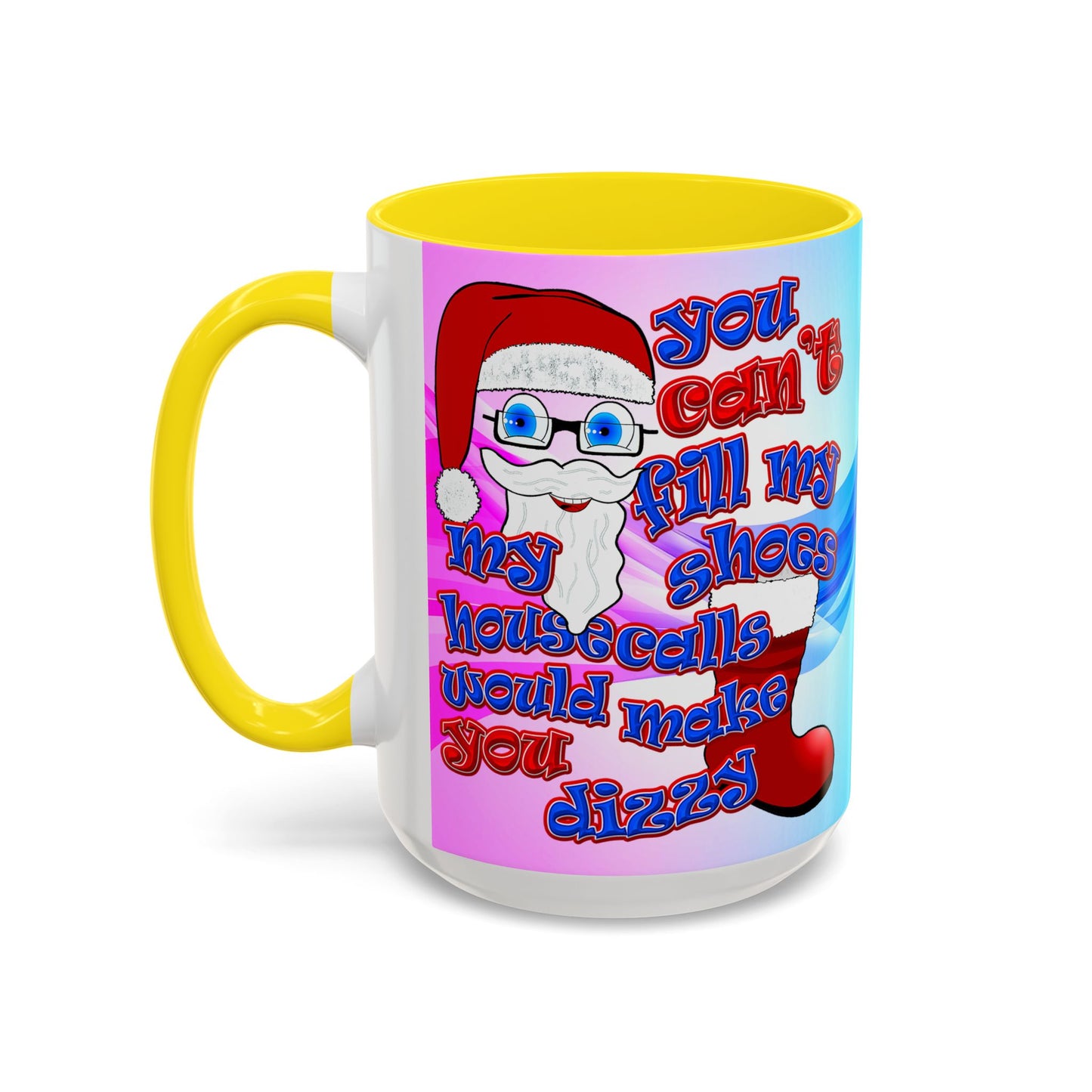 santa's shoes - Accent Mug (light blue-pink wave)