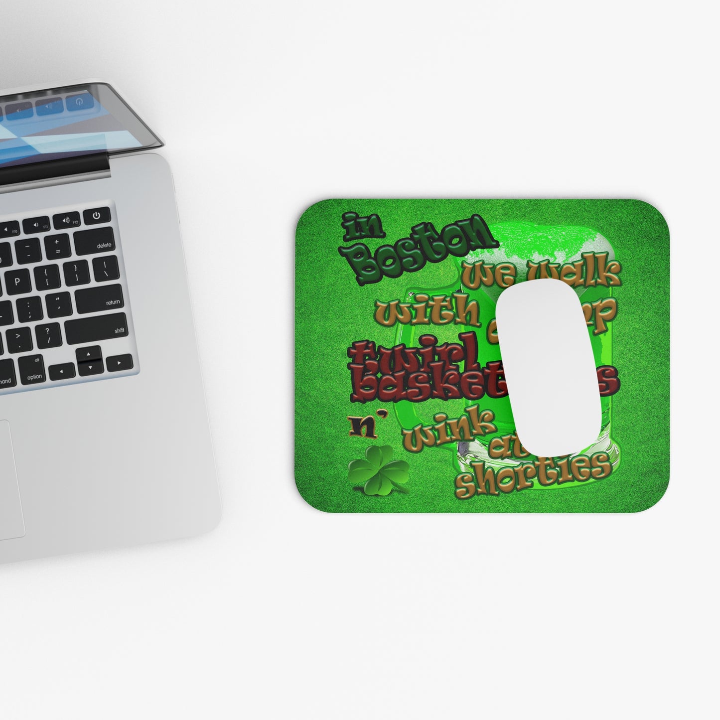 celtics logo - Mouse Pad (Rectangle) (green turf)