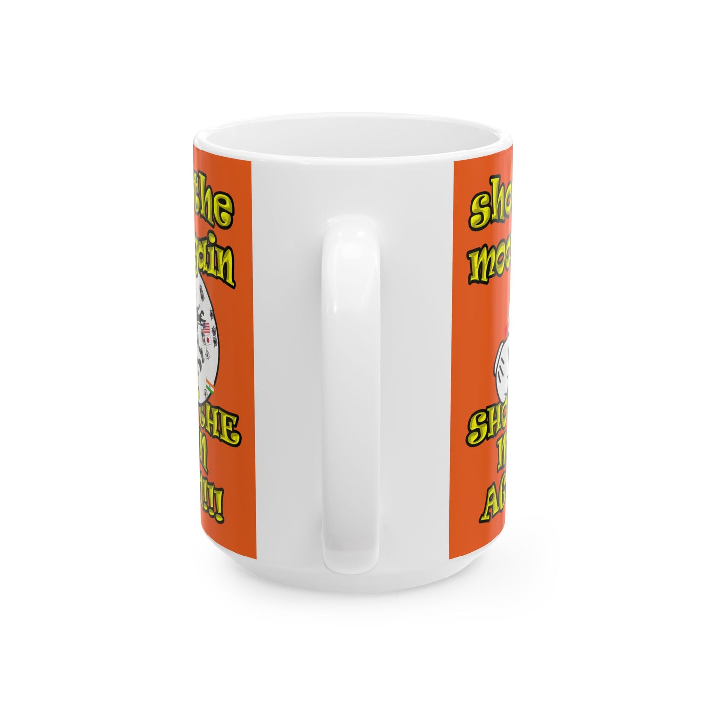 shoot the moon again - White Mug (orange)