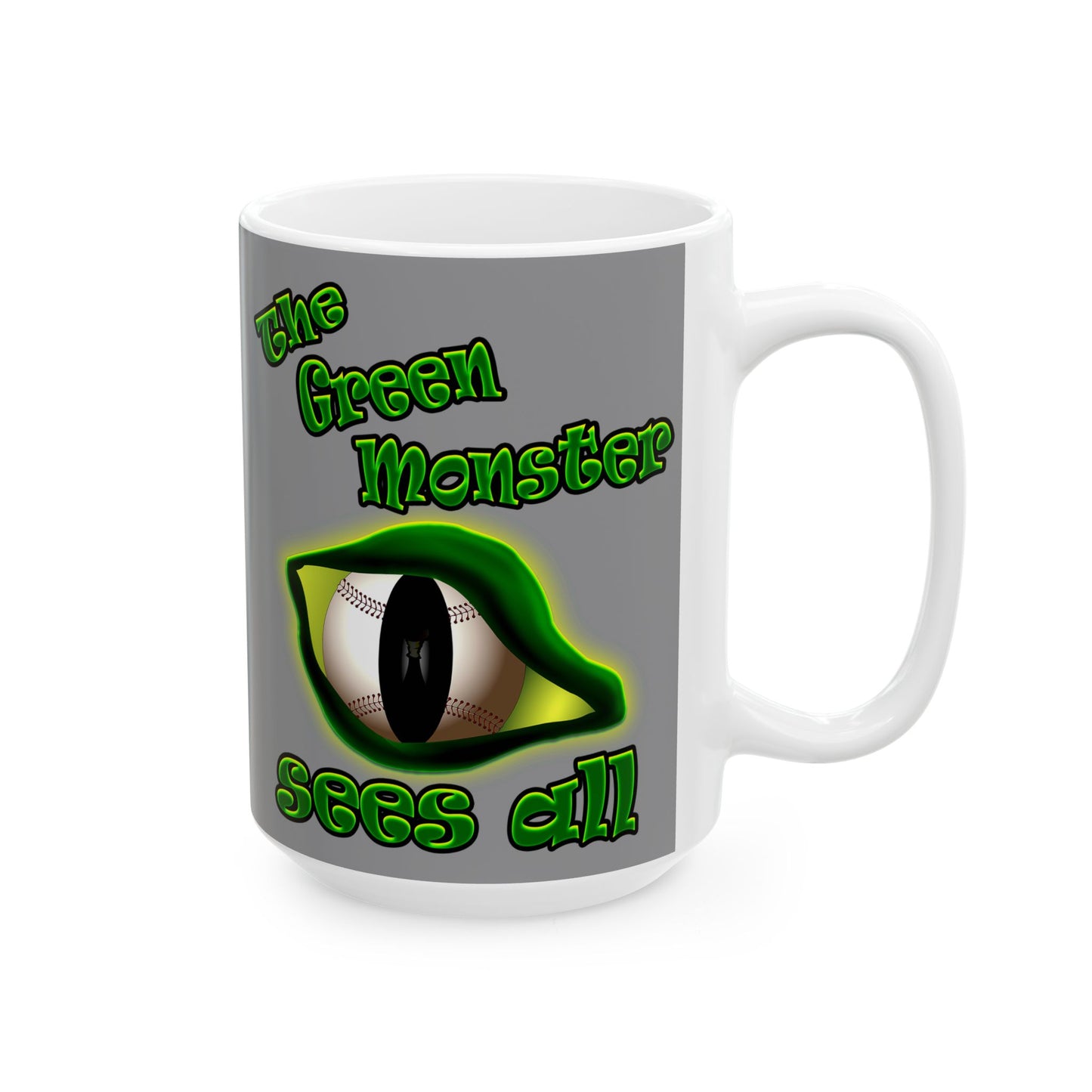 green monster - White Mug (grey)