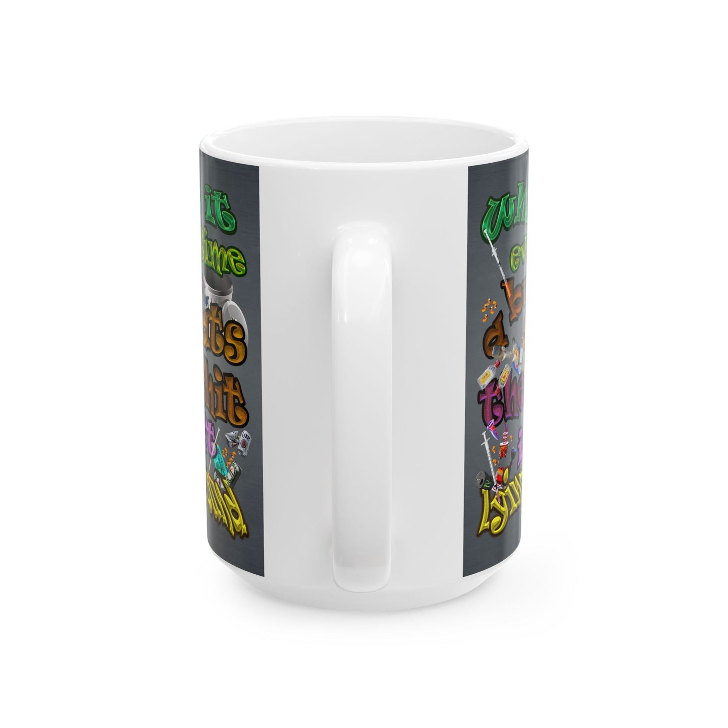 the bum's shit - White Mug (grey-light grey)