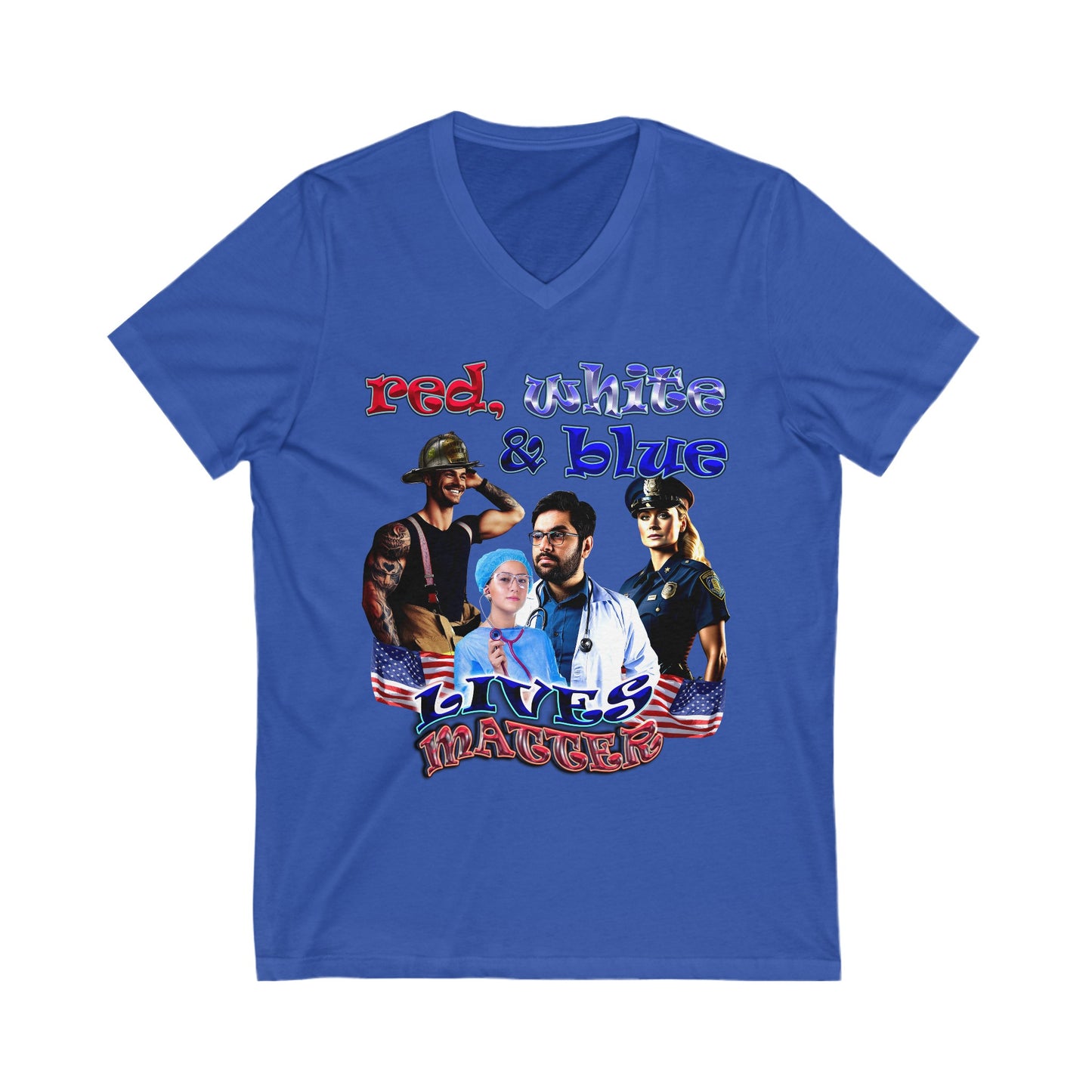 rw&b lives matter - Unisex Jersey Short Sleeve V-Neck Tee