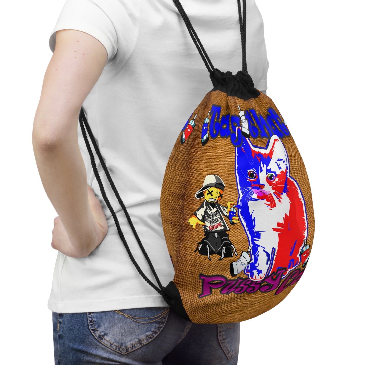 tag that - Drawstring Bag (dichromatic brown papyrus)
