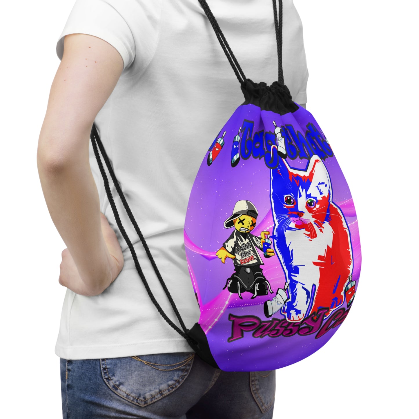 tag that - Drawstring Bag (purple-pink wave)