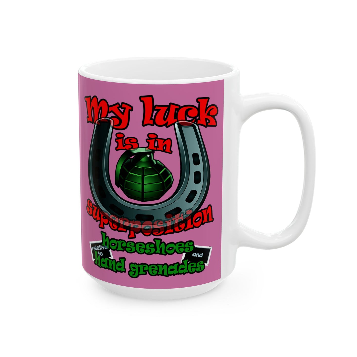 my luck - White Mug (light pink)