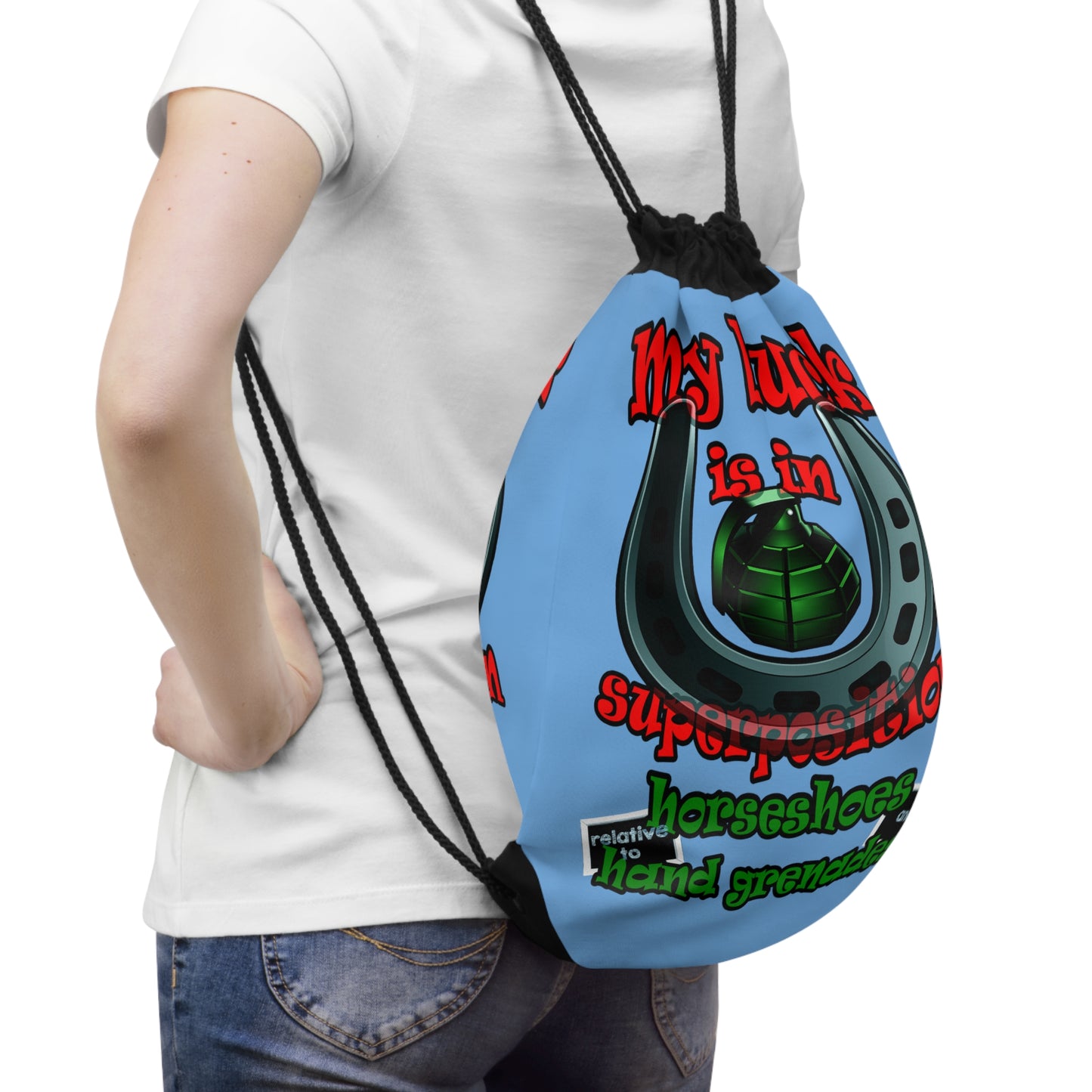 my luck - Drawstring Bag (light blue)