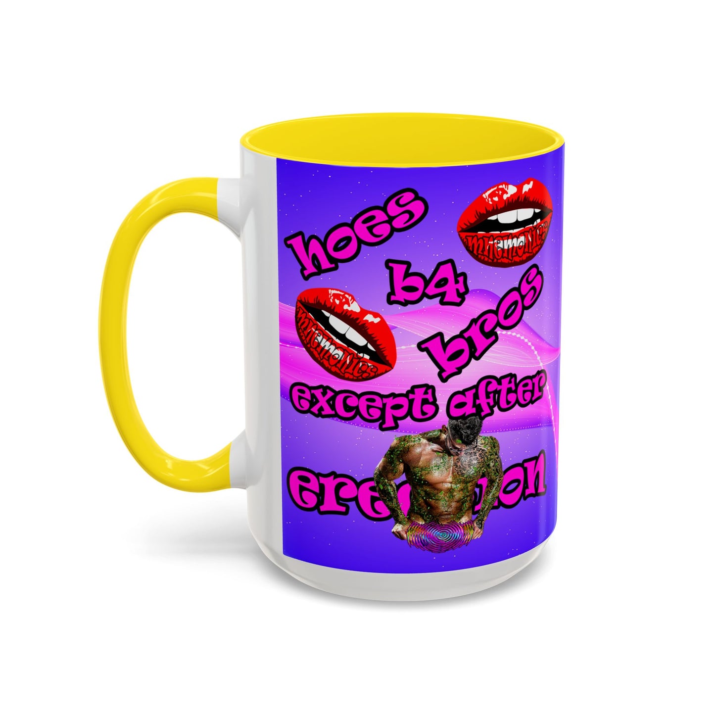 hoes b4 bros - Accent Mug (purple-pink wave)