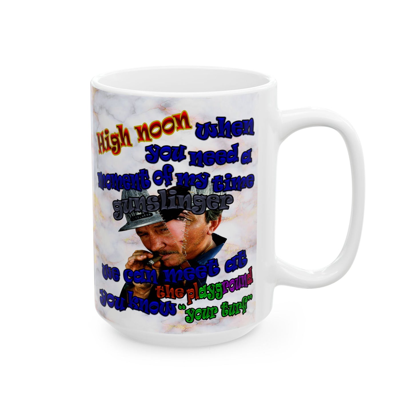 high noon - White Mug (white marble)