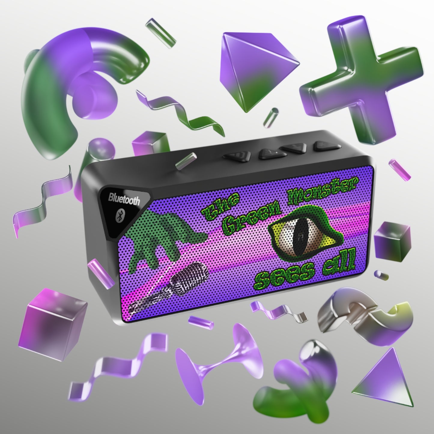 green monster - Jabba Bluetooth Speaker (purple-pink wave)