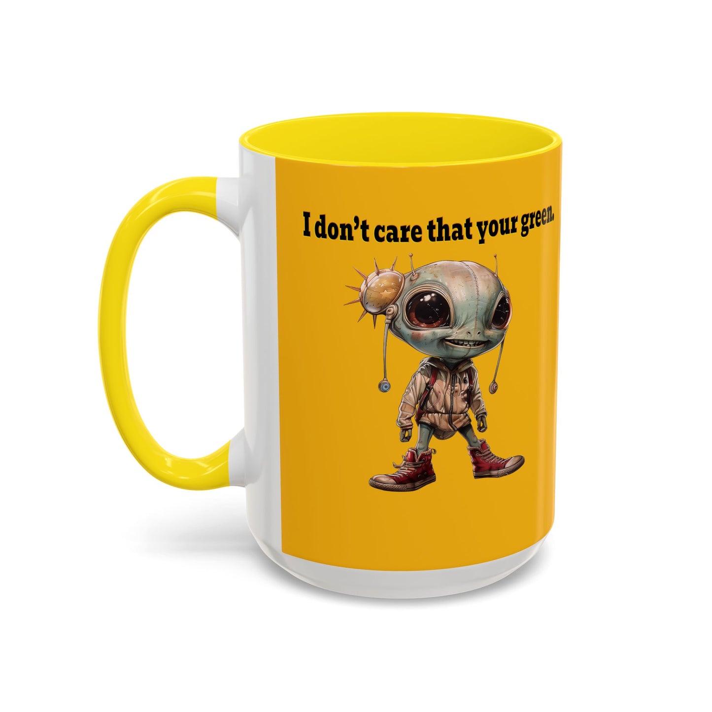 I don't care that your grey - Accent Mug (yellow)