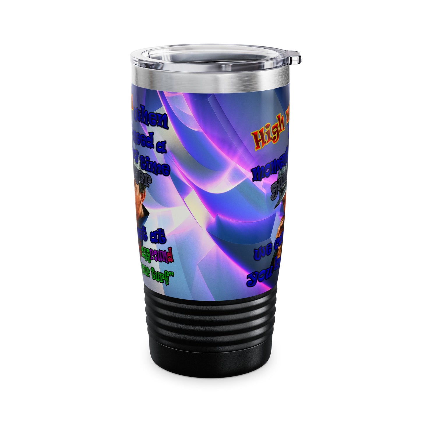 high noon - Ringneck Tumbler, 20oz (grey-pink wave)