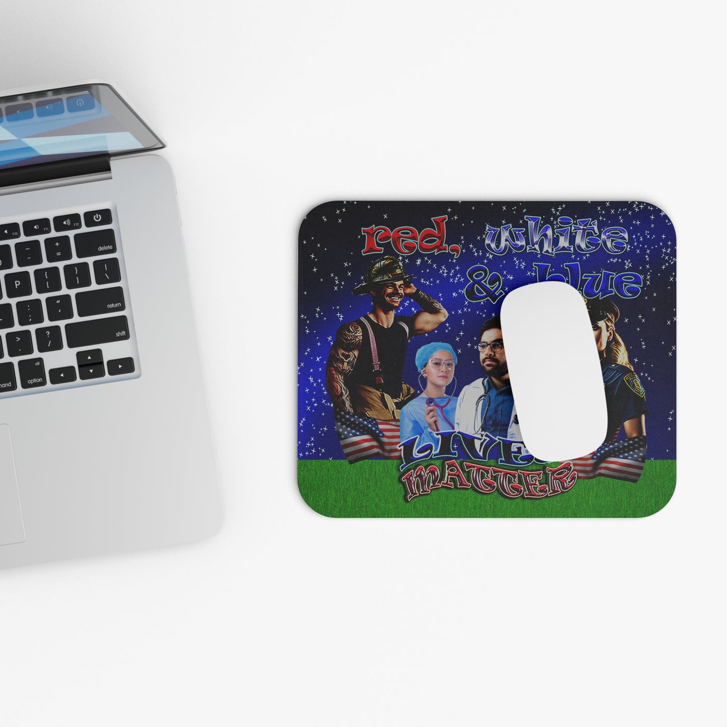rw&b lives matter - Mouse Pad (Rectangle) ('snoops' background)
