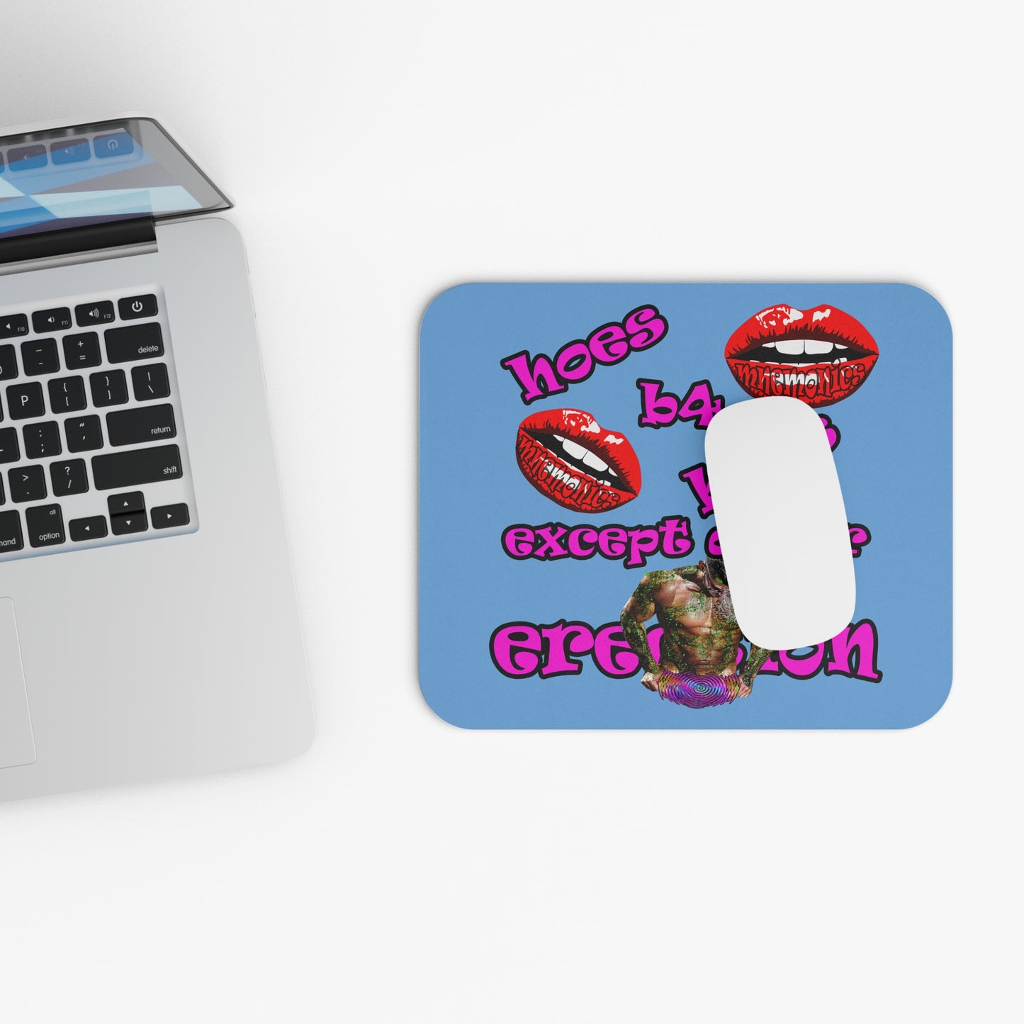 hoes b4 bros - Mouse Pad (Rectangle) (light blue)