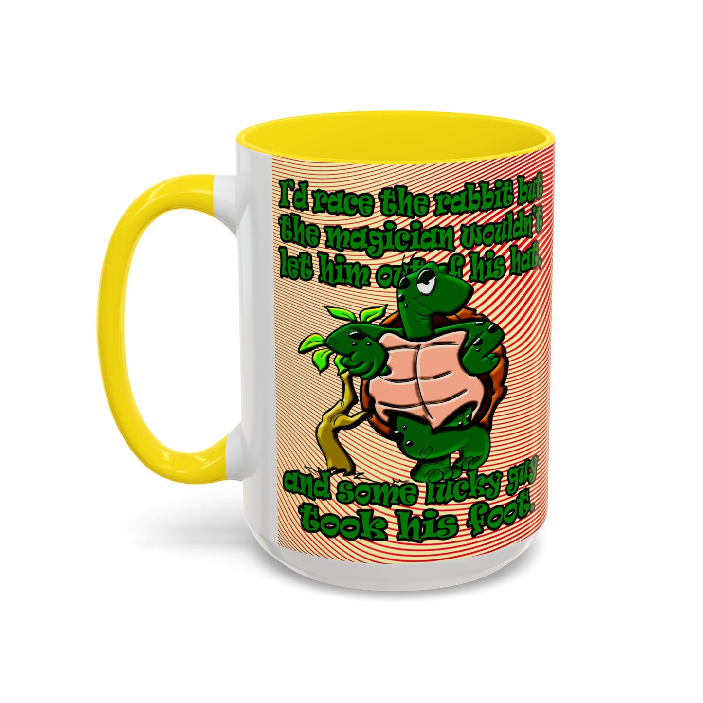 turtle race - Accent Mug (yellow-orange wave)