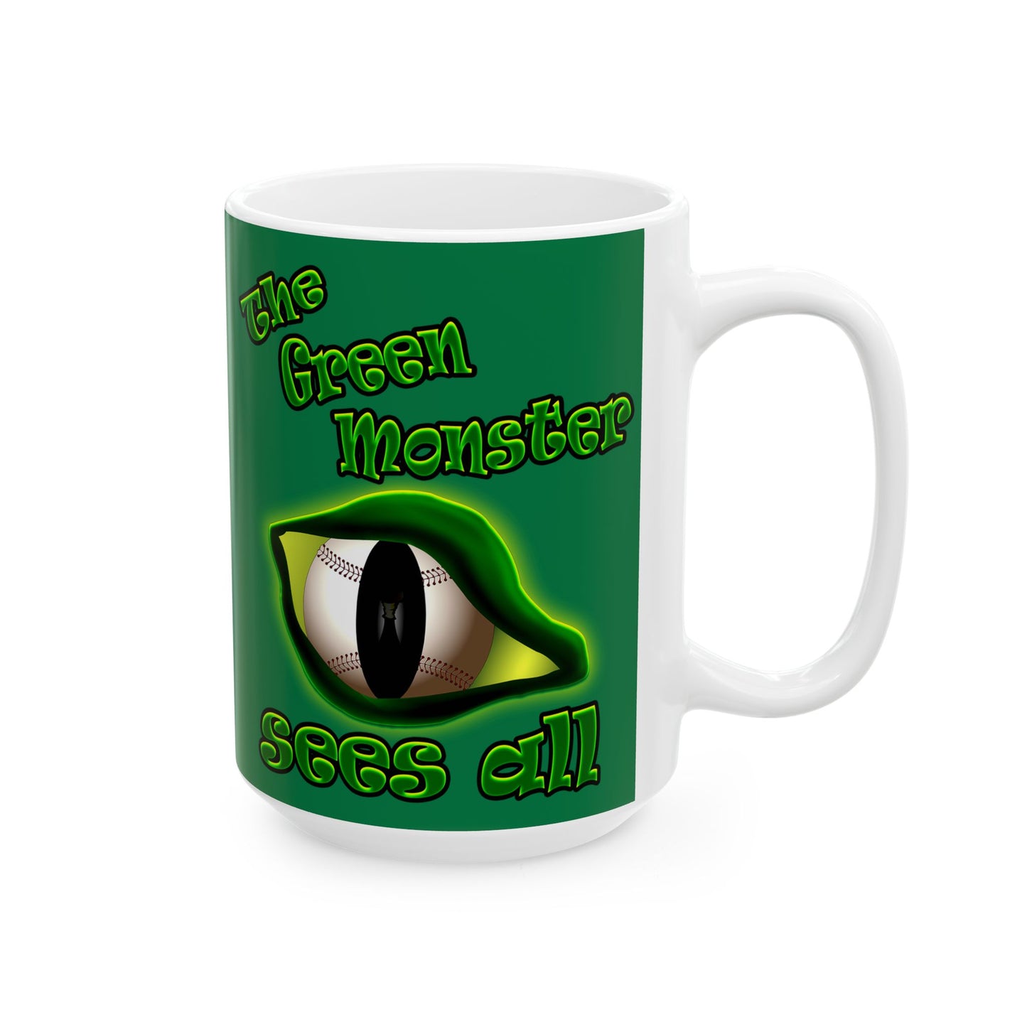 green monster - White Mug (dark green)