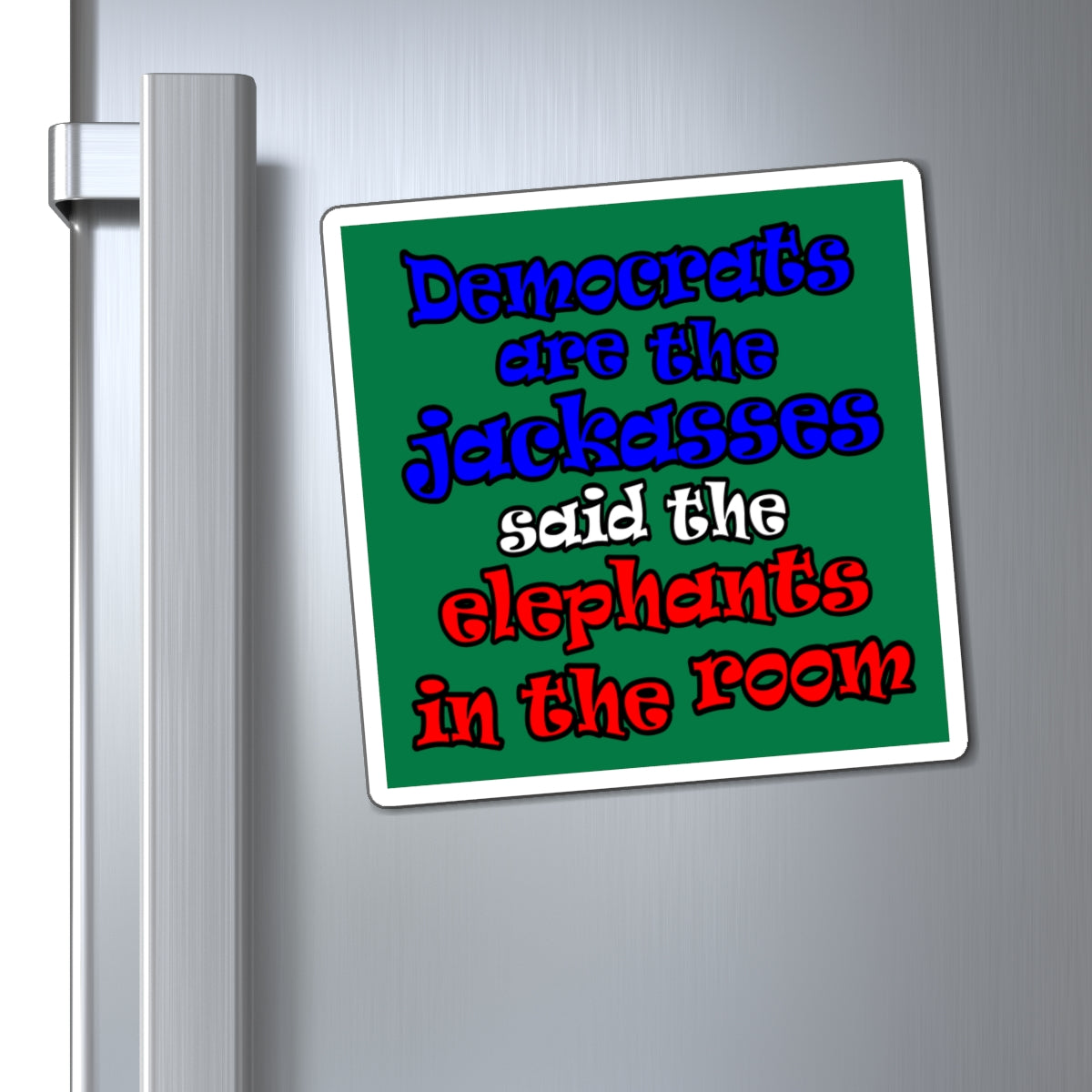 donkeys and elephants - Magnets - (dark green)
