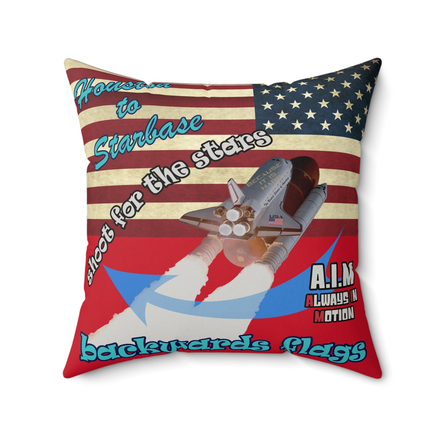 shoot for the stars - Faux Suede Square Pillow - (dark red)