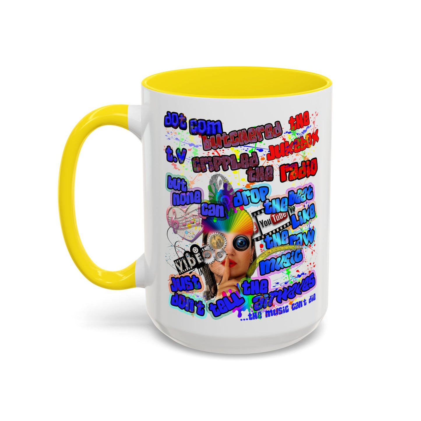 drop the beat - Accent Mug (white)