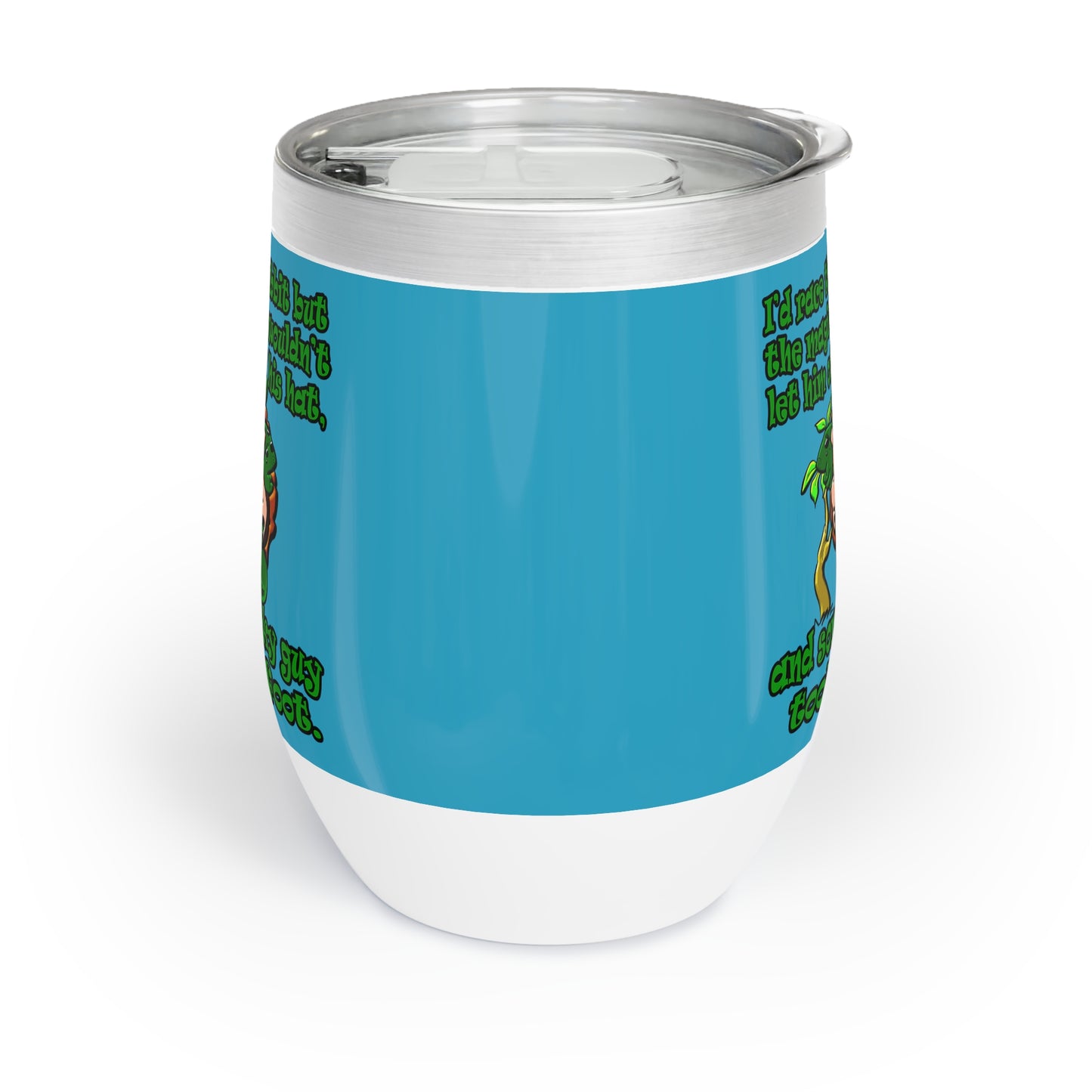 turtle race - Chill Wine Tumbler (turquoise)