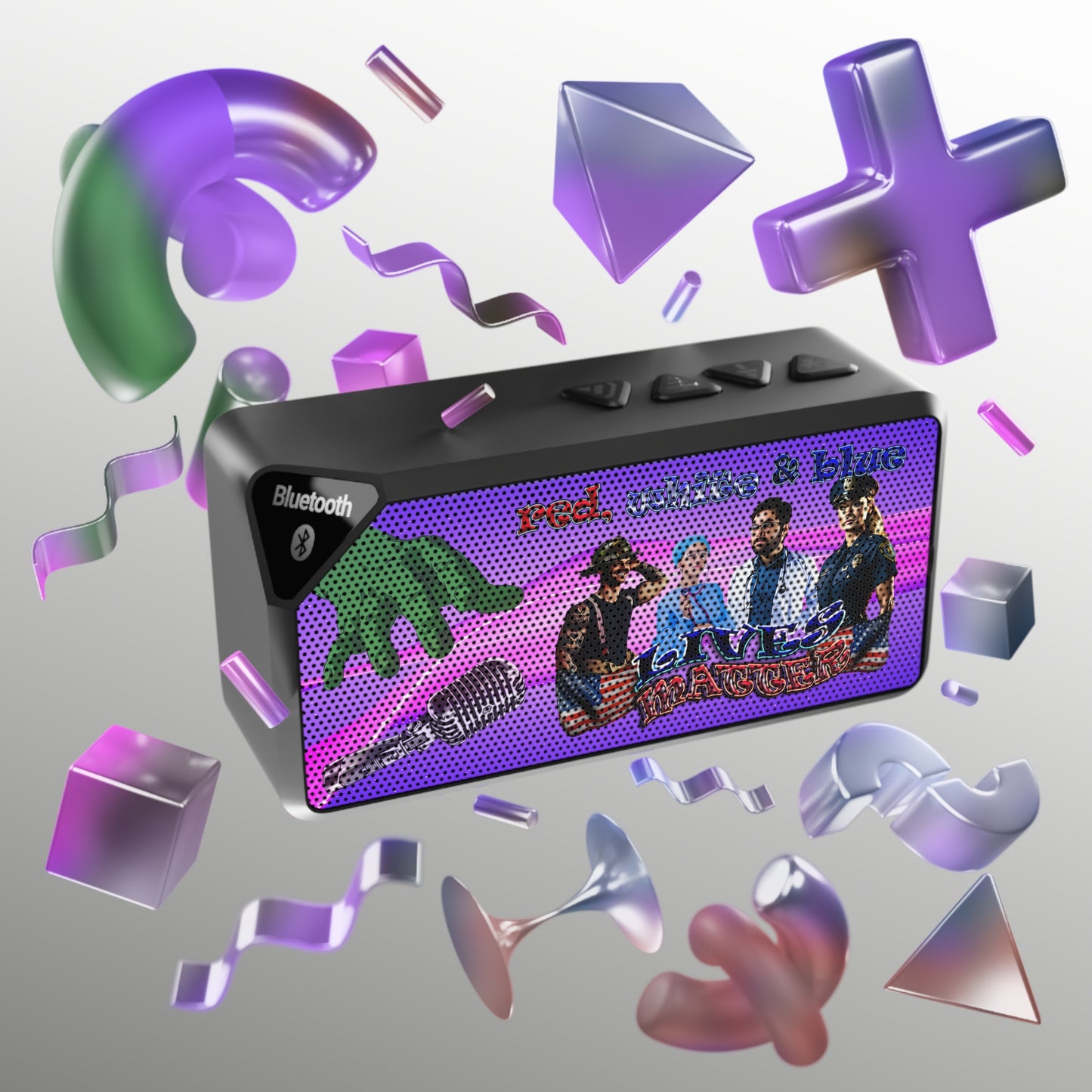 rw&b lives matter - Jabba Bluetooth Speaker (purple-pink wave)