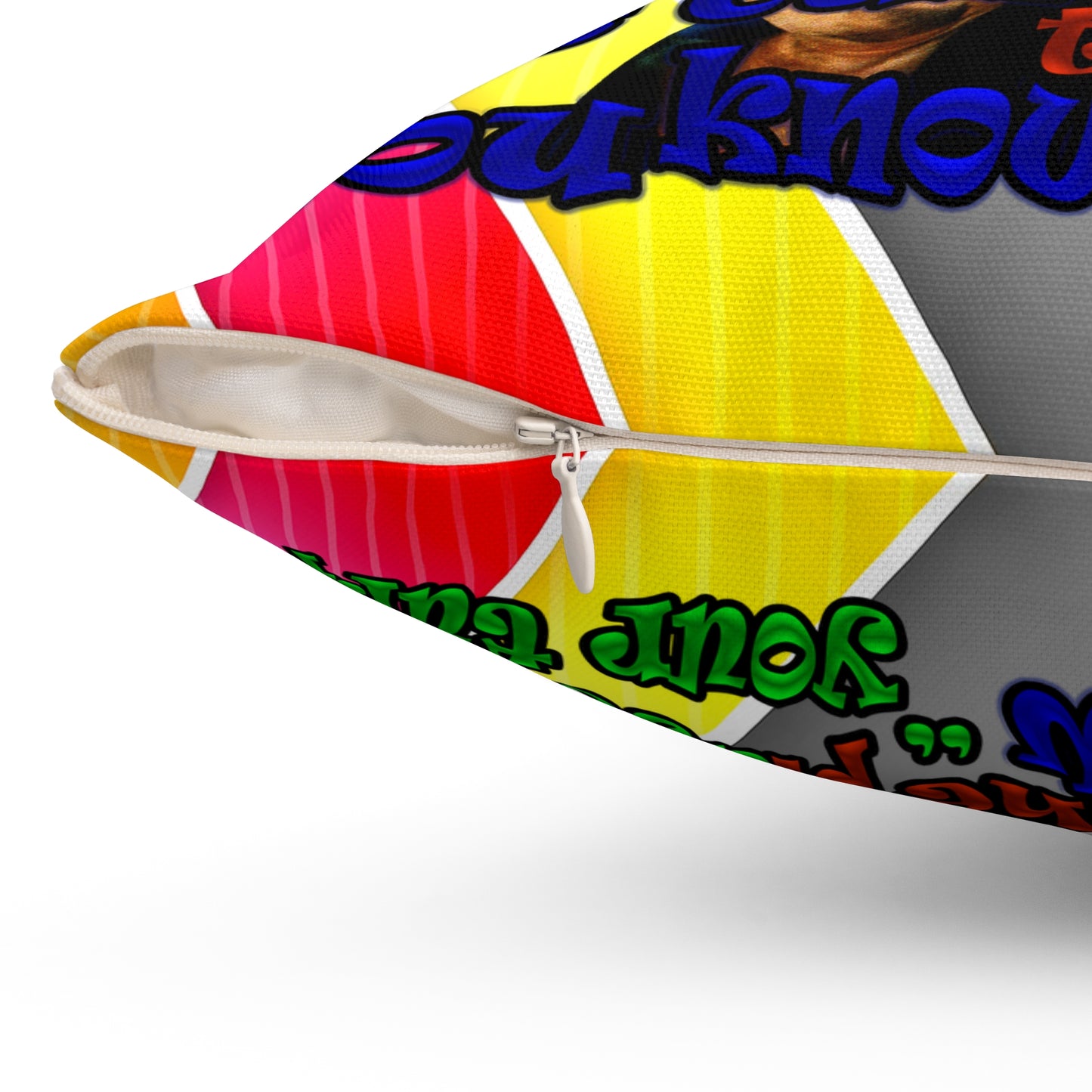 high noon - Spun Polyester Square Pillow - (rainbow split)